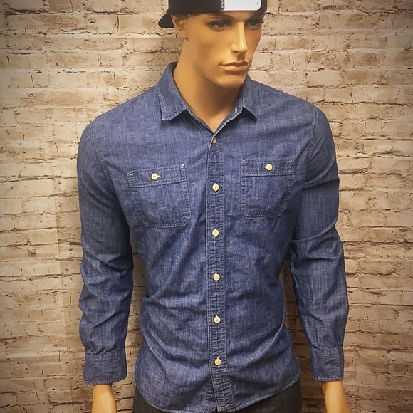 american eagle mens denim shirt